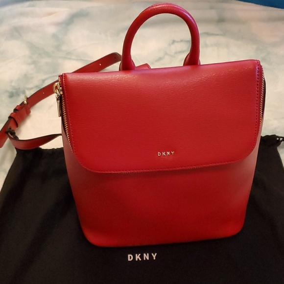 dkny backpack leather